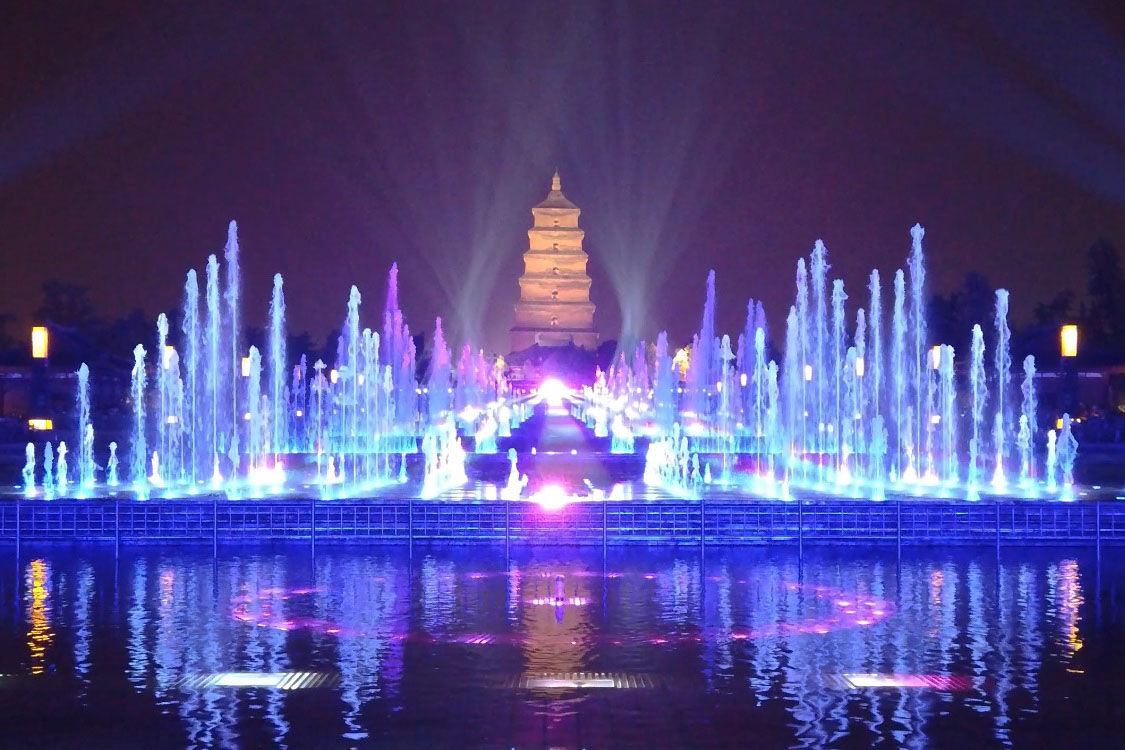 大雁塔北広場のミュージックファウンテン