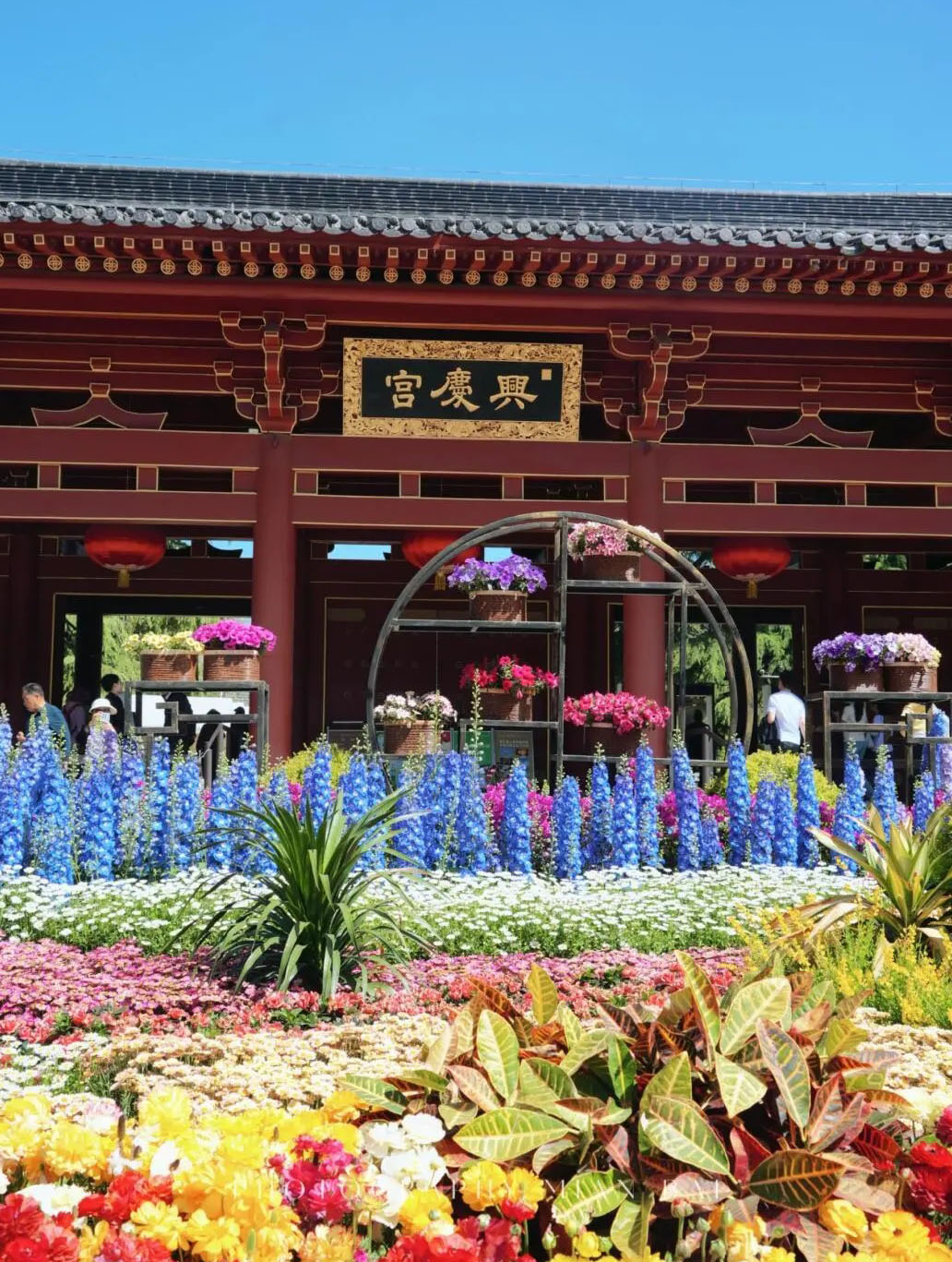 春の西安興慶宮公園観光・旅行
