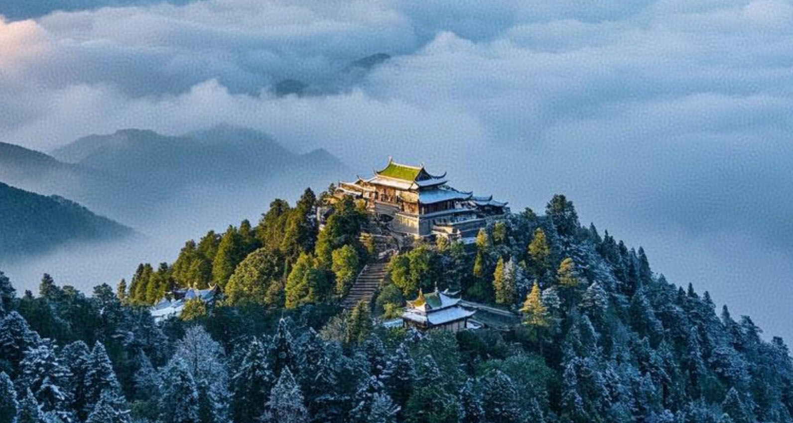 冬の成都観光：青城山